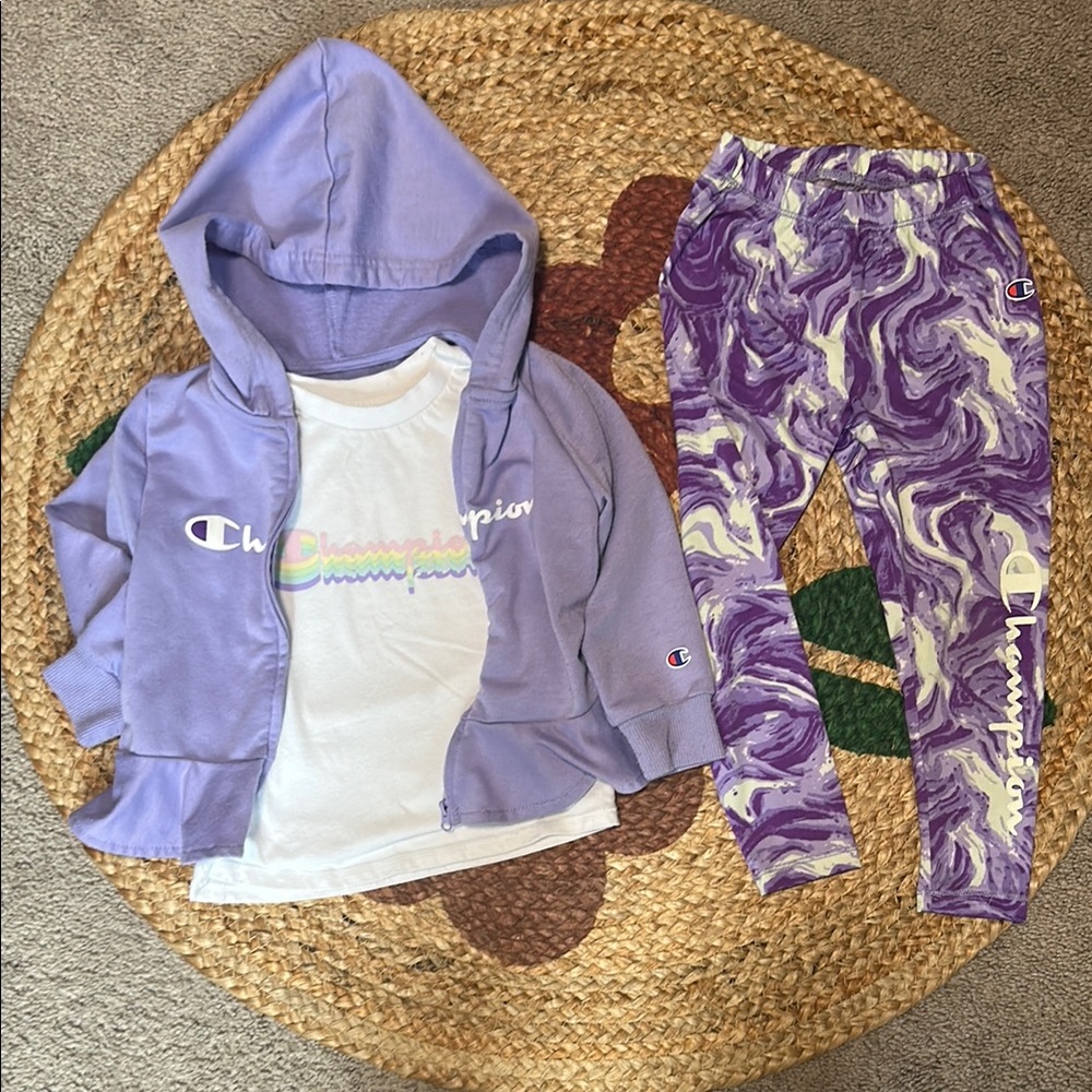 Champion Purple Hoodie and Leggings Set